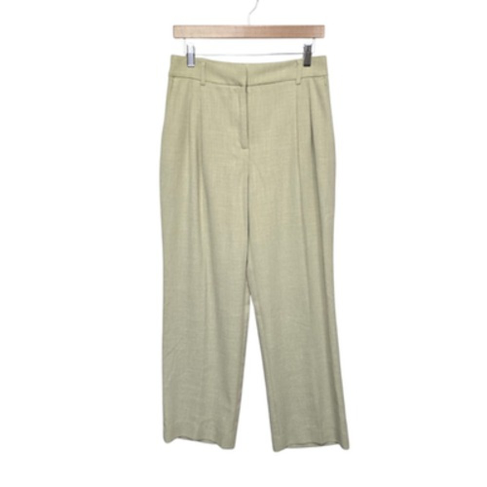 House of Harlow‎ 1960 Pants Womens 6 Sage Green Textured Straight Leg Trousers